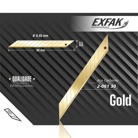 Lamina Estilete Aco Carbono Semi Profi Exfak Cod 2-061 30 Gold