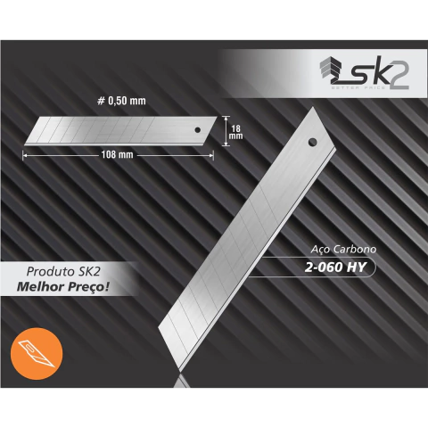 LAMINA PARA ESTILETE ACO CARBONO REF. 2-060 HY
