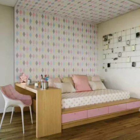 Tecido Para Parede Karsten Wall Decor Pierrot Rosa - Ref.60 - Wt.54