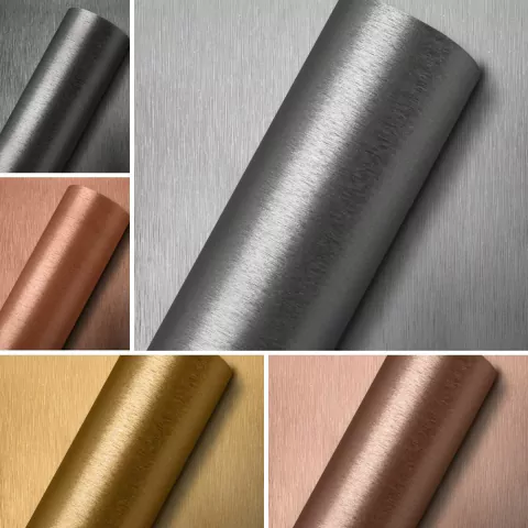 Papel de Parede Lavavél Adesivo Vinil Decor Aco Escovado 1,00 X 0,61