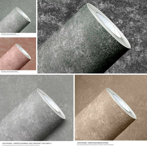 Adesivo Vinil Gold Pedras 1,00 X 1,22 Cimento Queimado