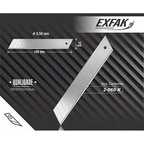 LAMINA PARA ESTILETE ACO CARBONO PROFISSIONAL REF. 2-060K