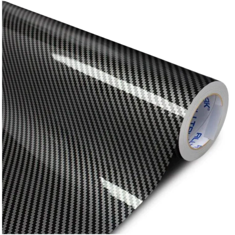 Adesivo Soleira - Fibra De Carbono Metálico 5d - 0,50m x 1,38m Grafite