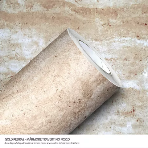 Adesivo Vinil Gold Pedras 1,00 X 0,61 - Marmore Travertino Fosco