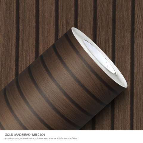 Adesivo Vinil Gold Madeira Ripada 1,00 X 0,61 Mr -2104