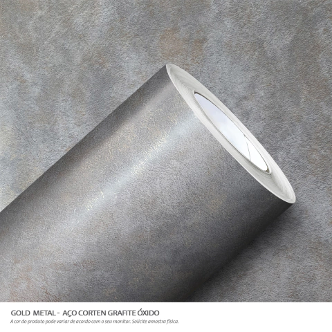 Adesivo Vinil Gold Metallic Aco Corten 1,00 x 1,40 - Grafite Oxido