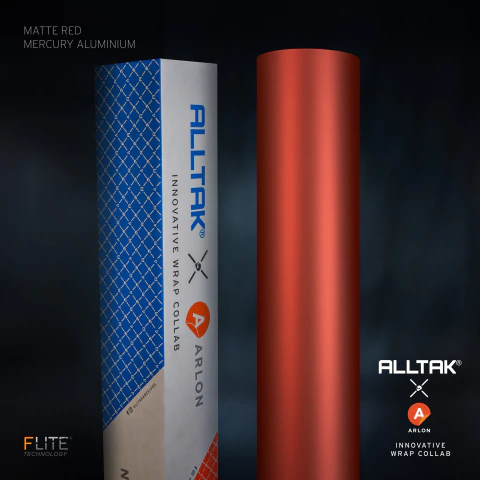 Adesivo Automotivo Arlon Matte Red Mercury Aluminium - 25m X 1.52L