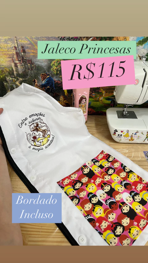Jaleco Princesas II (bordado incluso) - comprar online