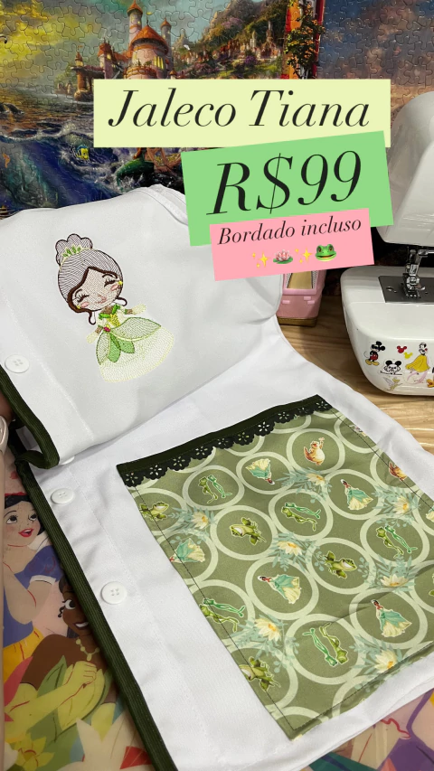 Jaleco Princesa Tiana (Bordado incluso) - comprar online