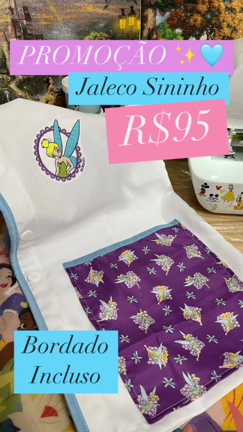 Jaleco “Sininho” (bordado incluso) - comprar online