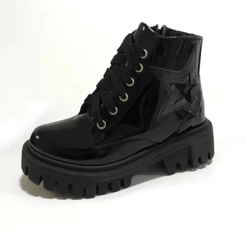 AGUS 702 | Borcego alpino de charol. Suela tipo track. (AG702)