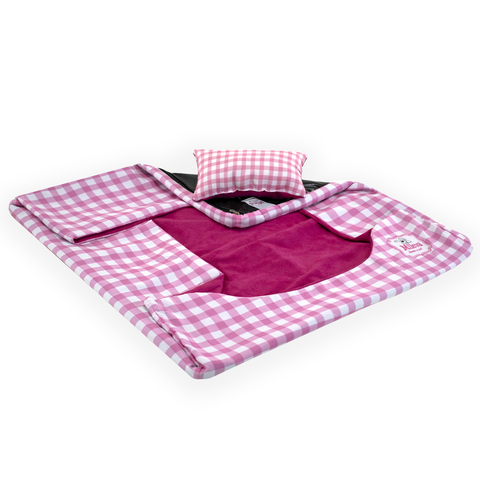 Capa Para Cama Cachorro Gato Camurça 2 Pç - Vichy Pink - comprar online