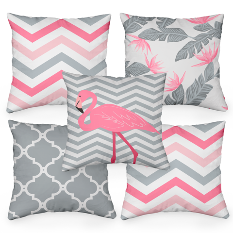 Kit Capas Almofadas 45x45 cm Coleção - Flamingos - comprar online