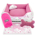 Cama Cachorro Gato Grande 70x70 5 Pç Nuvem Com Ossinho - Rosa Bebe - comprar online