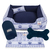 Cama Cachorro Gato Media 60x60 5 Pç Coroa Com Ossinho - Azul - comprar online