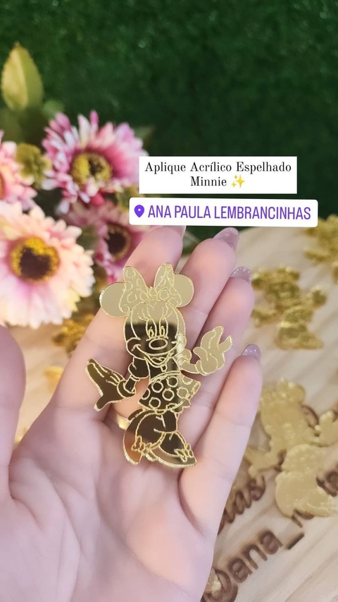 Aplique Acrílico Espelhado Minnie - comprar online