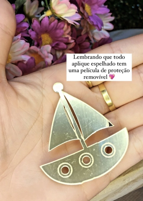 Barco Marinho￼ 5 unidades 5cm - Aplique Acrilico