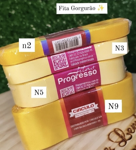 10 METROS FITA GORGURAO AMARELO E AMARELO BB ( ATENCAO TAMANHO E COR ABAIXO )