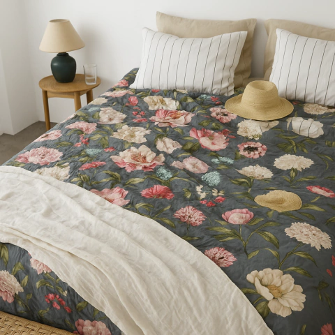 Cubre edredon | Peonias - comprar online