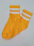 MEDIAS OLD SCHOOL CORTA ( Amarillo c/rayas blancas)