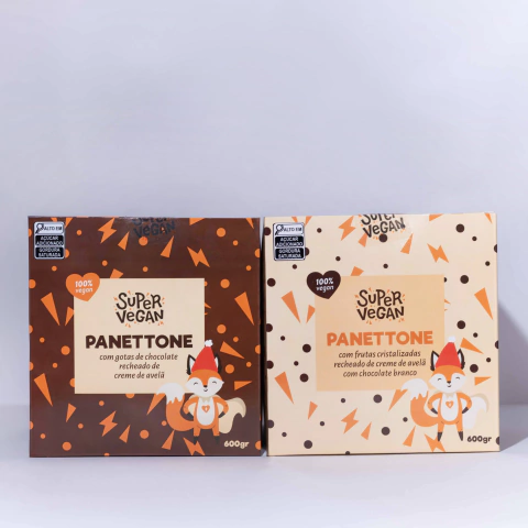 Combo 1 Panettone Gotas de Chocolate Recheado + 1 Panettone Frutas Cristalizadas Recheado