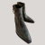 Botas EMMA de cuero marrón oscuro con costuras decorativas en zigzag y punta cuadrada