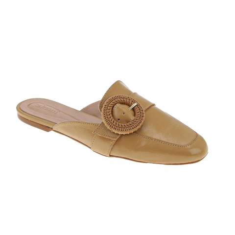 Mule em Couro Legítimo com fivela em ABS forrado em sintético Italeoni