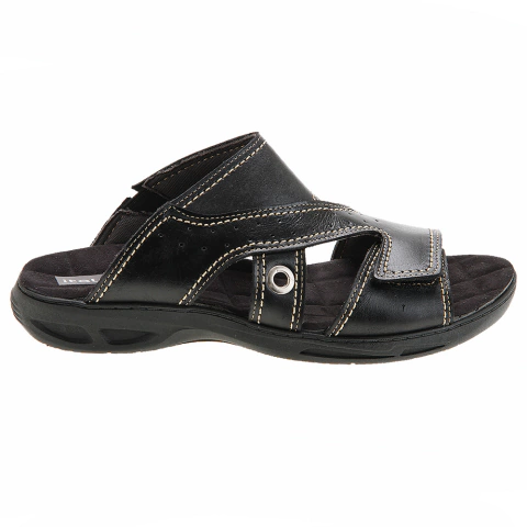 Sandália Masculina em Couro Atanado Preto Italeoni