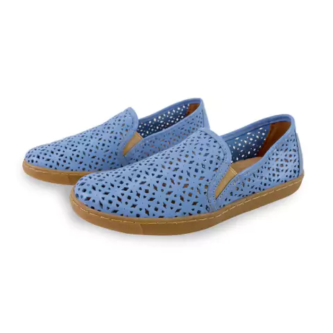 Sapatilha Slip On em Couro Vazado Italeoni