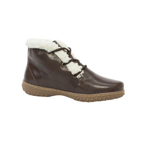 Abotinado Couro Amarração Cadarço e Forro de Lã Italeoni