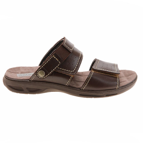 Sandália Masculina em Couro Atanado Café Italeoni