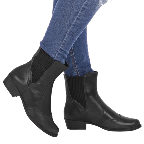 Bota Couro Elástico Tricô Italeoni