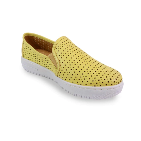 Tênis Slipper Flatform Couro Vazado Italeoni