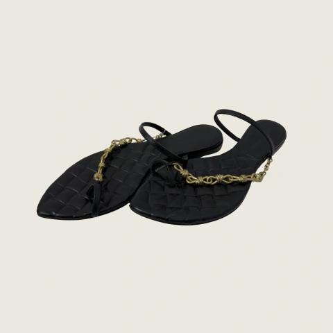 Sandália Andiamo Flat Preta - Bottega