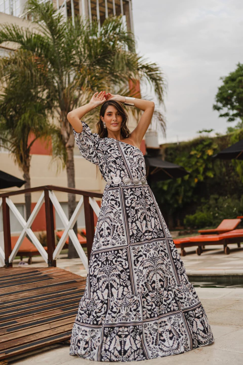 Vestido TROPICAL asimetrico - comprar online