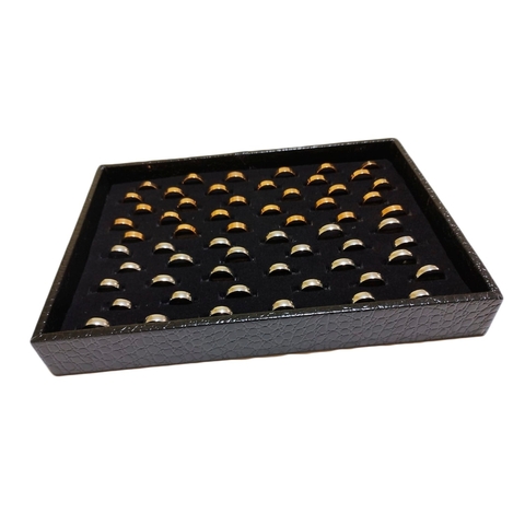 Bandeja para 60 anéis ou alianças em corte H bordas altas 32 x 23 x 4,5 cm - Código 220 - comprar online