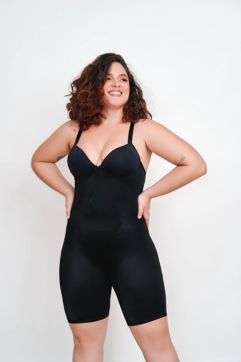 Imagem do Macaquinho Modelador Com Bojo e de Média Compressão