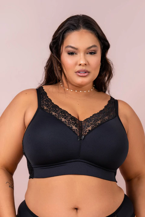 Sutiã com Bojo Conforto Plus com Renda nas Costas e Alças de Base Larga - comprar online