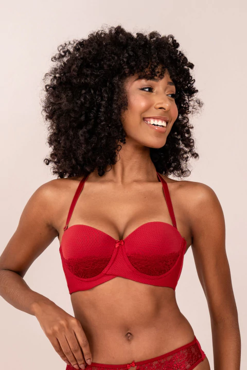 Sutiã Tomara Que Caia Com Detalhes Em Renda e Transpasse Frontal Carlotta - Vi Lingerie