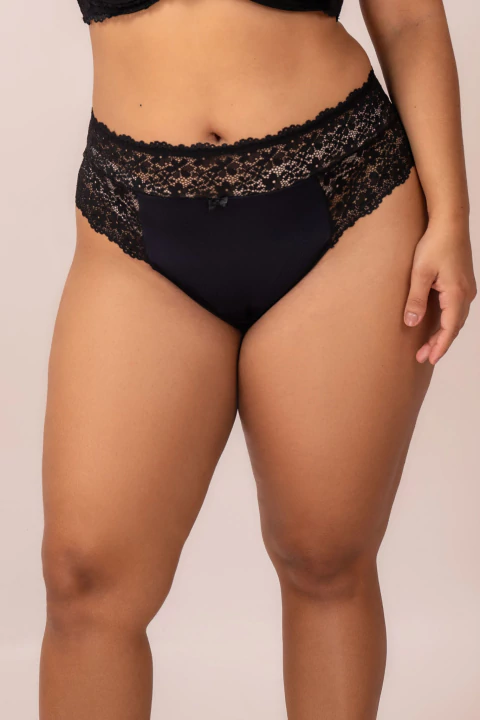 Calcinha Fio Plus em Microfibra com Renda no Cós e nas Laterais - comprar online
