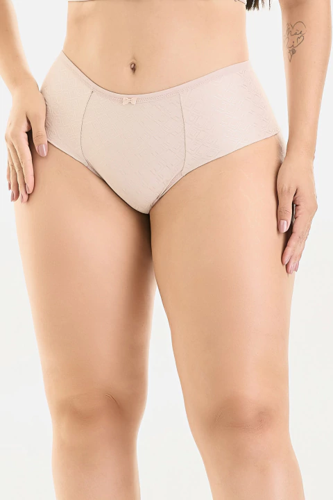 Calcinha Cintura Alta Plus Em Algodão e Estampa Atemporal - Vi Lingerie