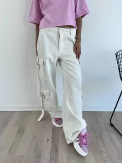 wide leg squad blanco
