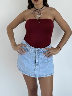 short pollera celeste