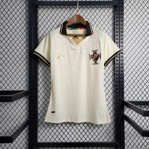 Camisa Vasco da Gama Goleiro 22/23 Torcedor Kappa Feminina - Bege