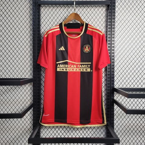 Camisa Atlanta I 23/24 Torcedor Adidas Masculina - Vermelho e Preto
