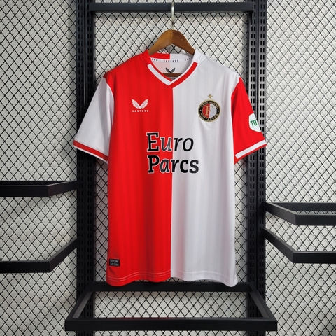 Feyenoord-camisa-23-24-castore-vermelha-e-branco-holanda-
