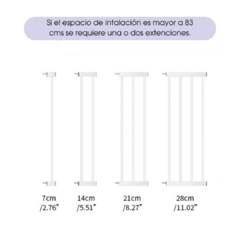 Reja de seguridad bebe 115 a 122 cms, color blanco. - comprar online