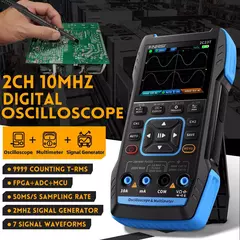 FNIRSI® 2C23T Osciloscopio Multímetro de Mano de Doble Canal 3 en 1 10MHz 50MS/s Generador de Funciones DDS - ARSUMO TECNOLOGIA E INNOVACION 