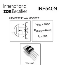 MOSFET IRF540N en internet
