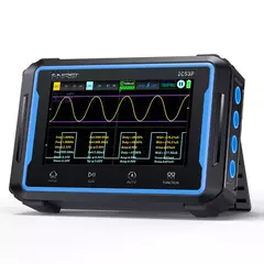 FNIRSI® 2C53P 3-en-1 50MHz 250MS/s Osciloscopio de Doble Canal Táctil de Tableta Multímetro Generador DDS